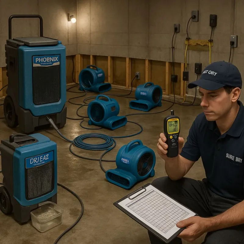 Structural Drying and Dehumidification process in Moundridge, KS